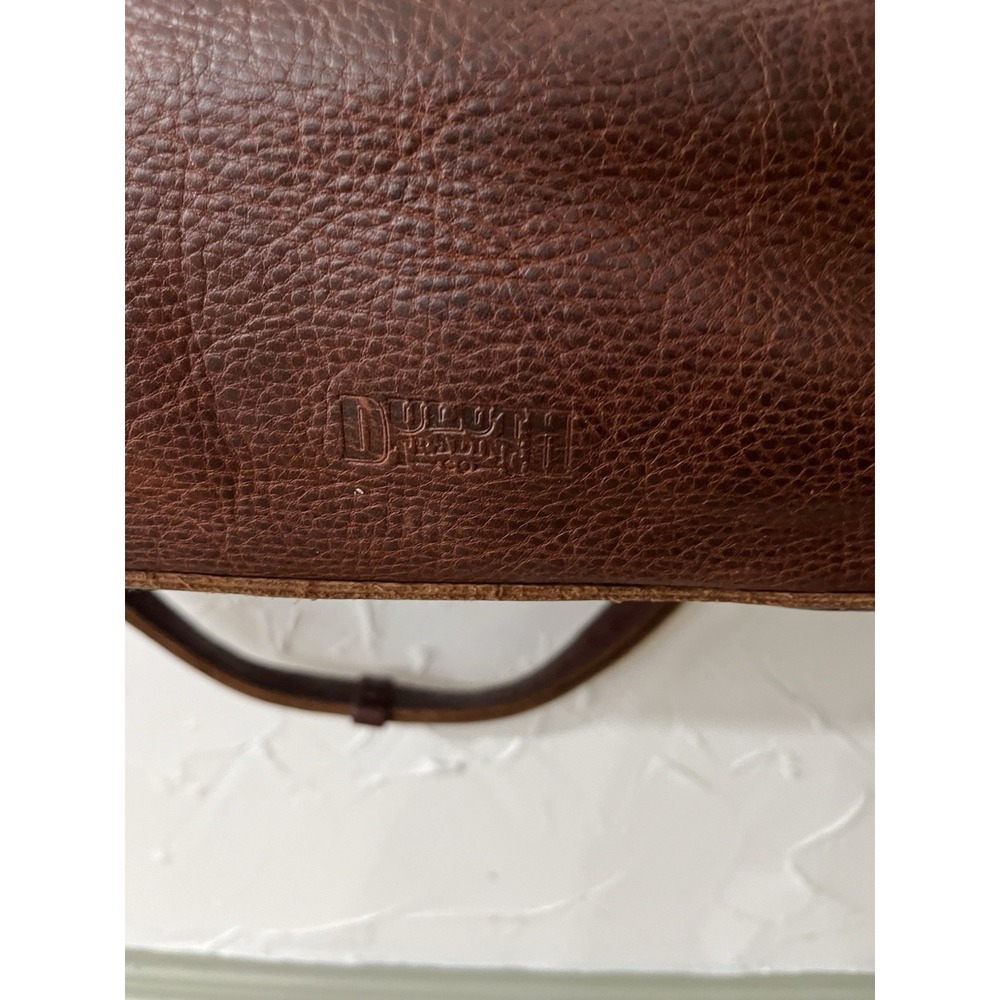 Duluth Trading Co Lifetime Leather Tote Bag Brown Full Grain